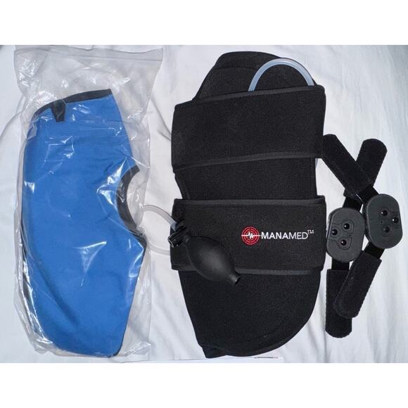 ManaMed ManaEZ ROM Ice Knee Brace EZR001 Adjustable w/ Ice Pack & Pump - New - Picture 1 of 8